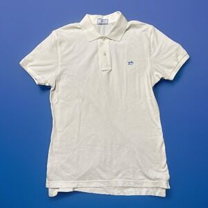 Southern Tide‎ Polo Shirt Men's Small White Skipjack Logo Preppy Golf Casual